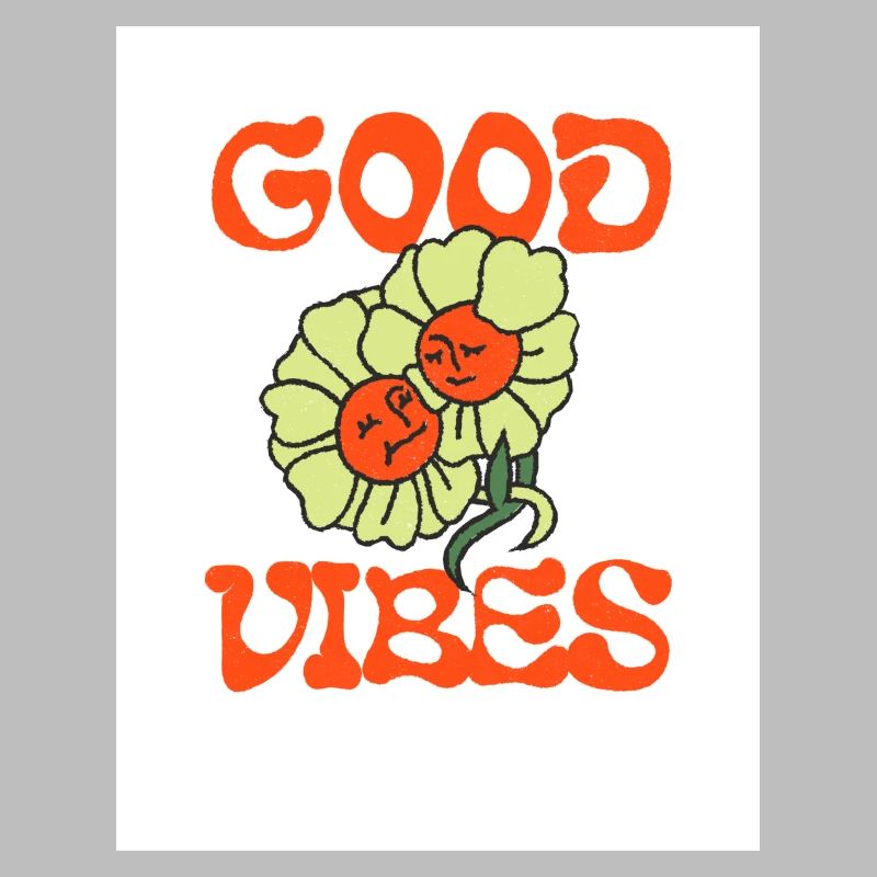 Orange Light Green Typecentric Psychedelic