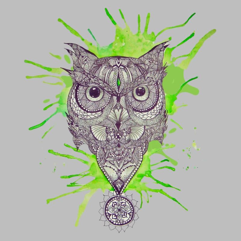 Mandala-Eule - Platsch