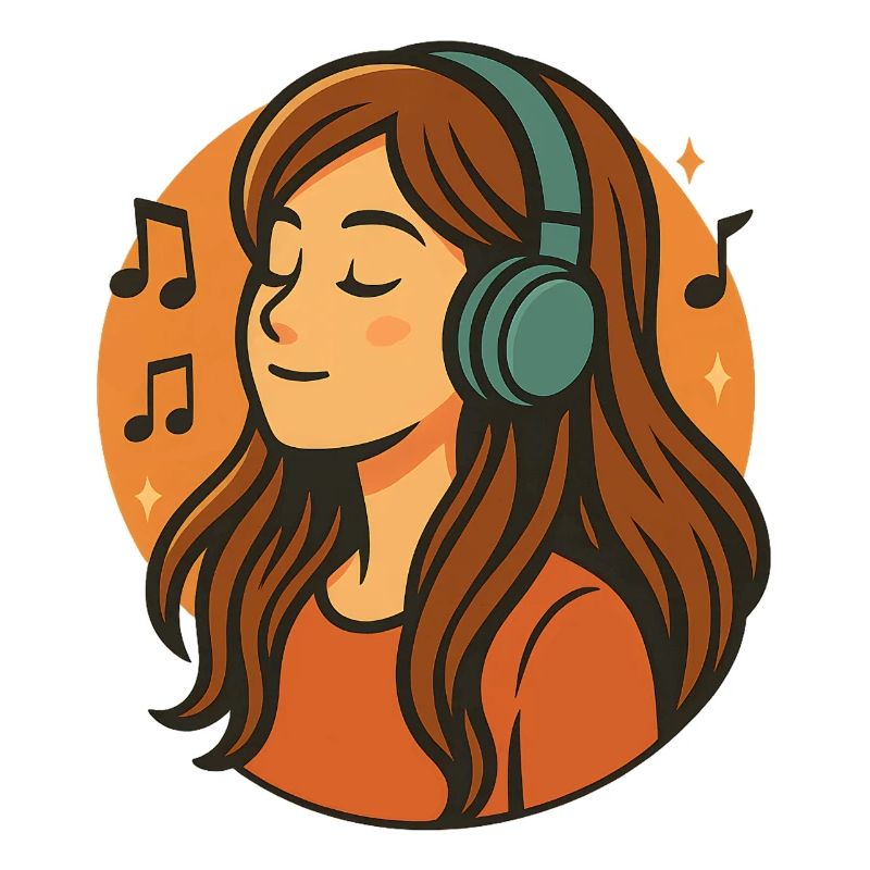 Mädchen hört entspannte Musik mit Kopfhörern
