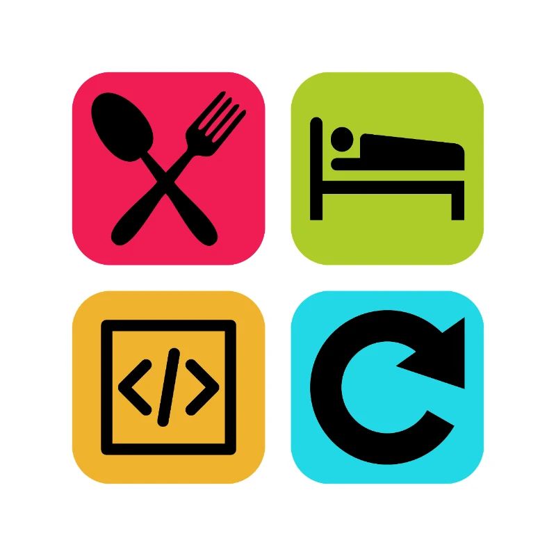 Eat Sleep Code Repeat Funny Quote Dev