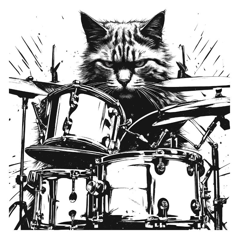 Katze Schlagzeug Drummer Geschenkidee