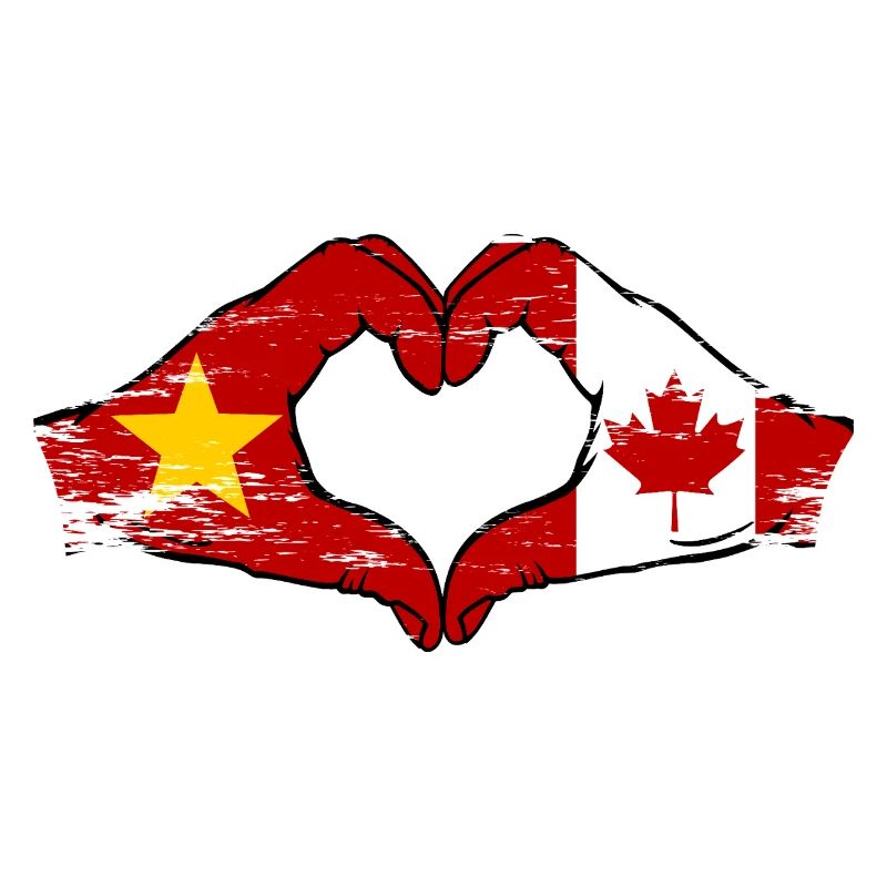 Vietnam Canada drapeau mains forme coeur utilisé