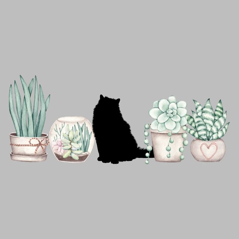 Chat et chatons De Fleuri Cactus