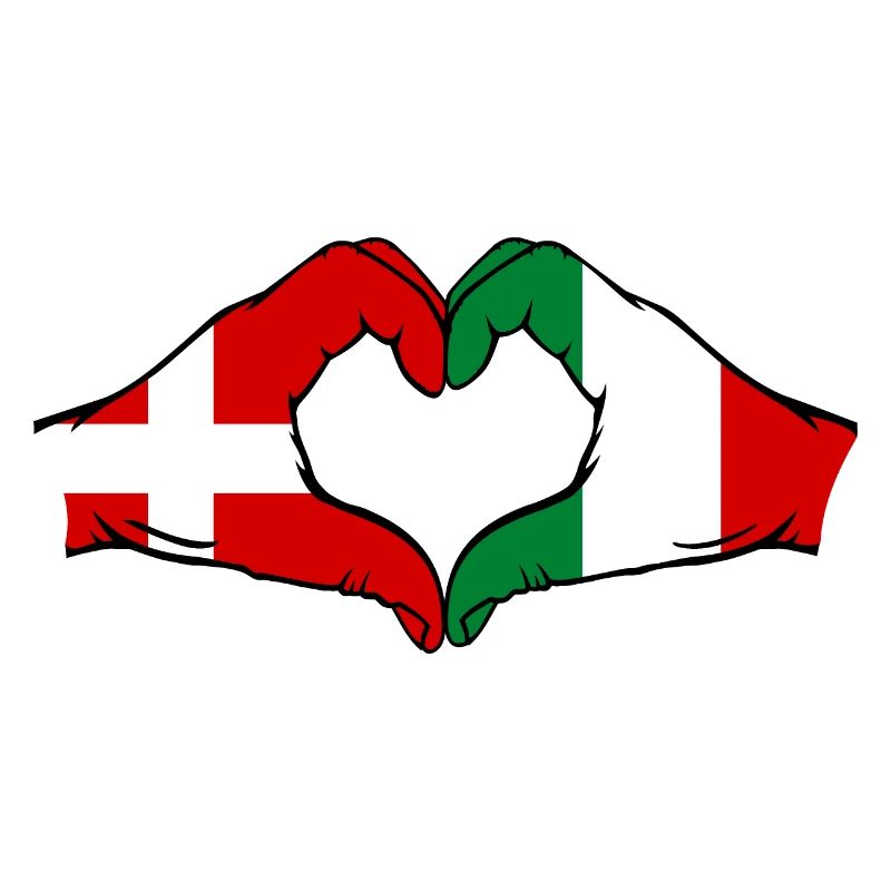 Denmark Italy Heart Shape with Hands