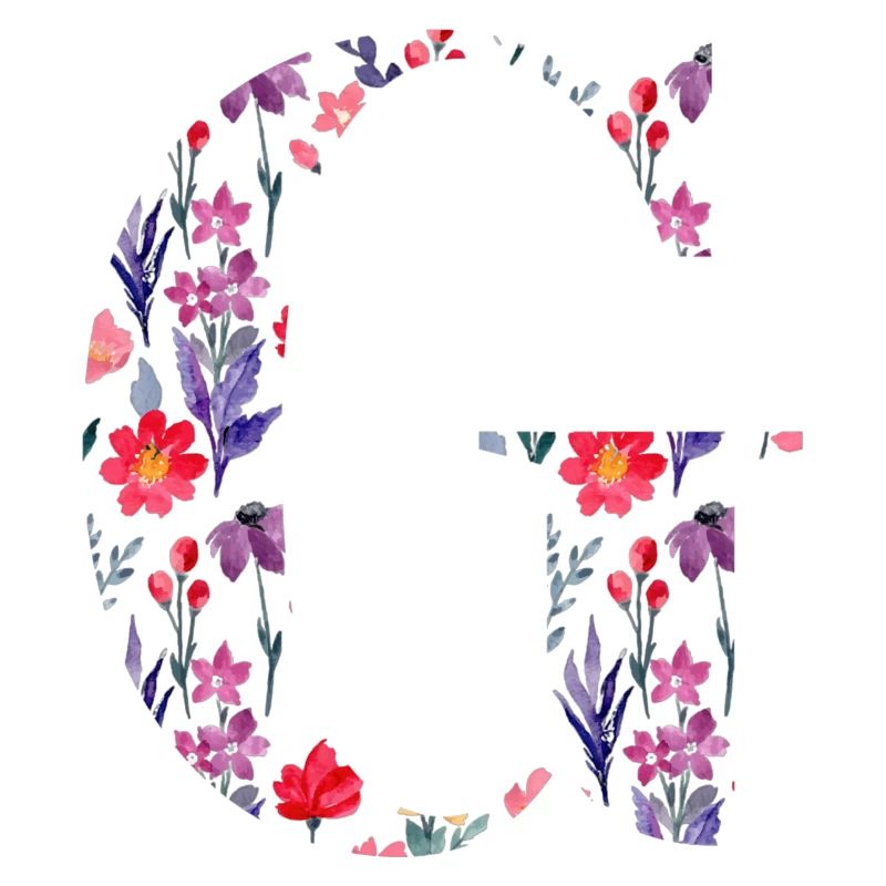 Personalisierter Blumenbuchstabe g - Geschenkidee