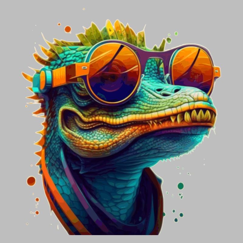 Kroko oder Alligator mit Sonnenbrille im Sommer