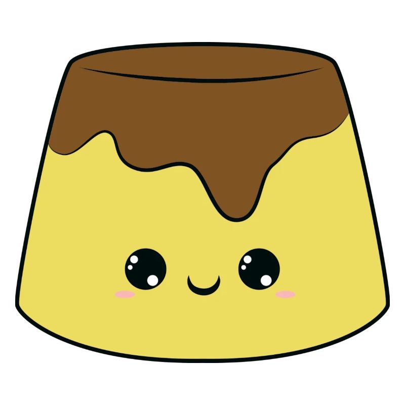 cute smiling pudding dessert, süßer pudding