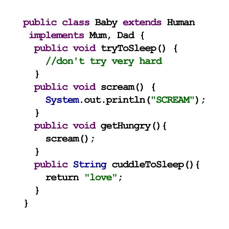 Java Code New Baby - Cuddle