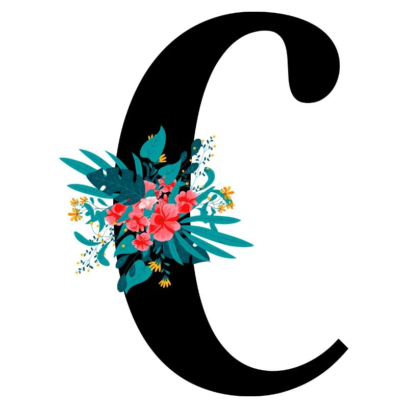 Buchstabe C blumig