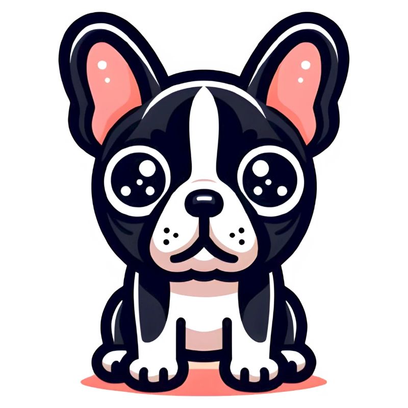 Logo mignon bouledogue français dans un style comique