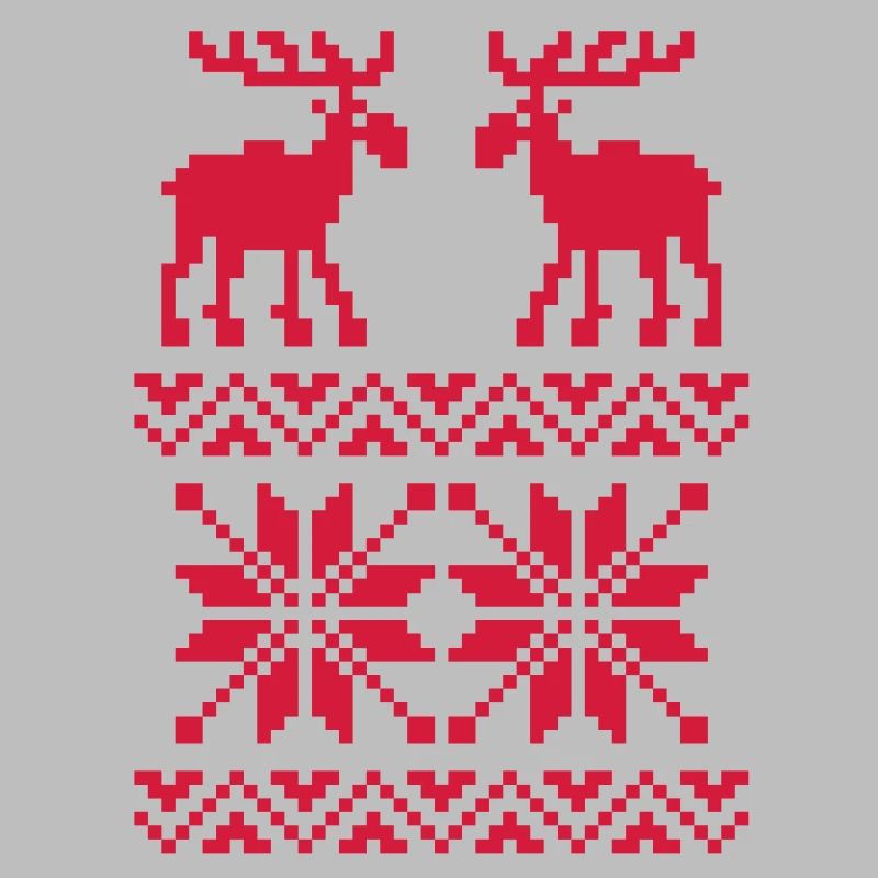 Elch-Muster-Weihnachtspullover