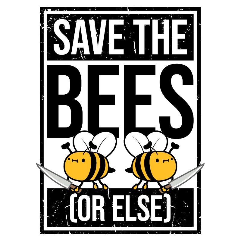 Save The Bees Or Else Knife Fun Cute Bee Beekeeper