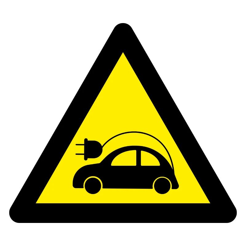 E car warning e-car warning sign