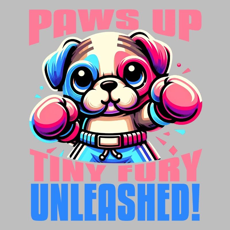 PAWS UP TINY FURY UNLEASHED MIGNON CHIEN KAWAII BOXE