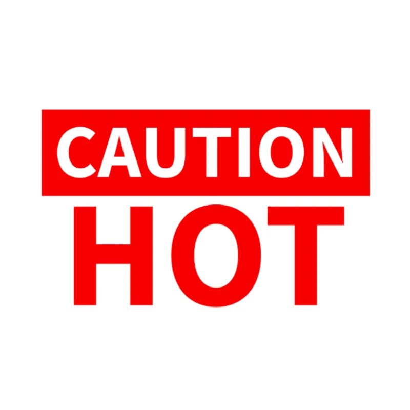 CAUTION HOT red
