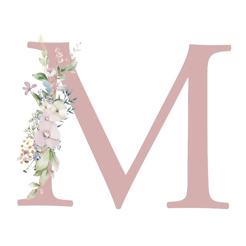 M Monogram, Floral, Personalizable