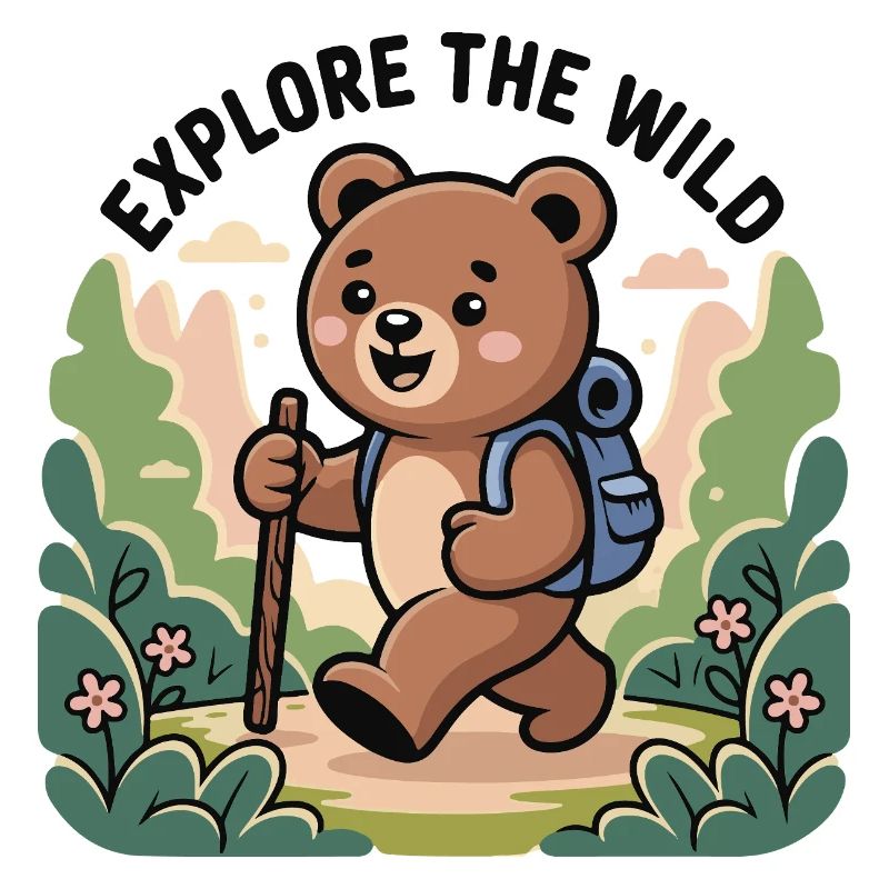 Explore the Wild Bear Illustration