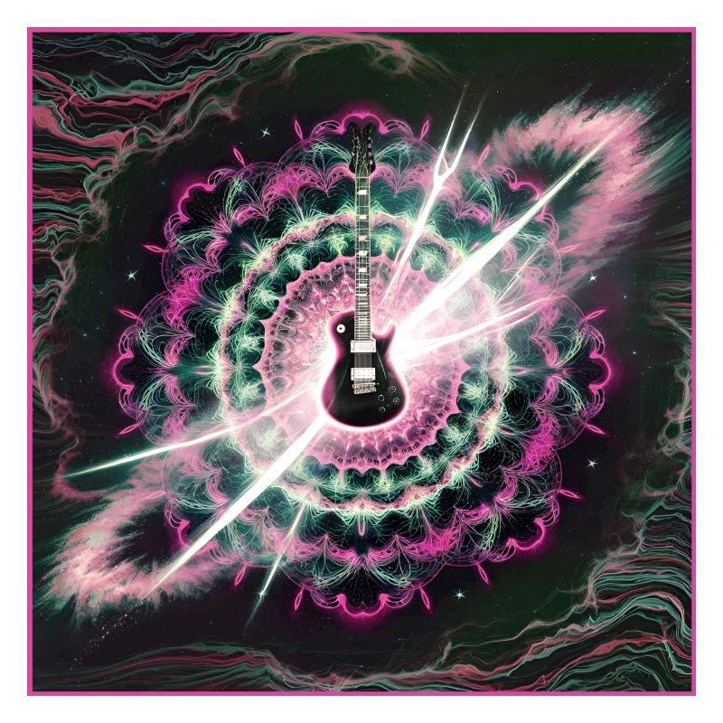 Neon Cosmic Guitar Explosion