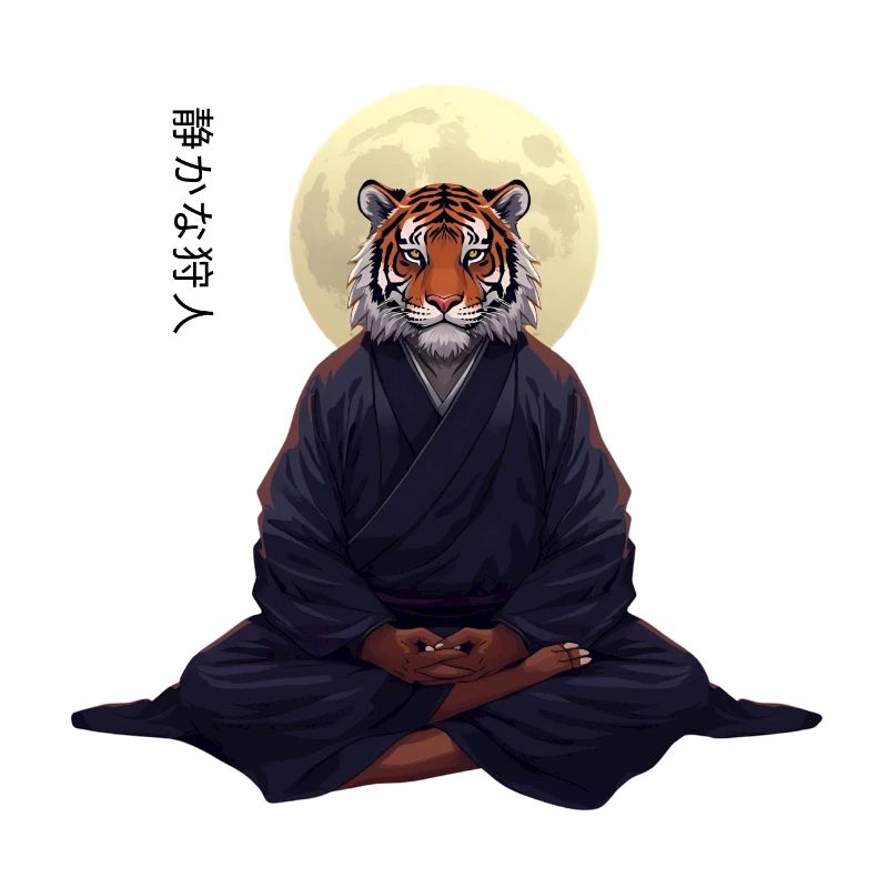 Tiger Monk – Sumi-e Zen Kunst Strength Within