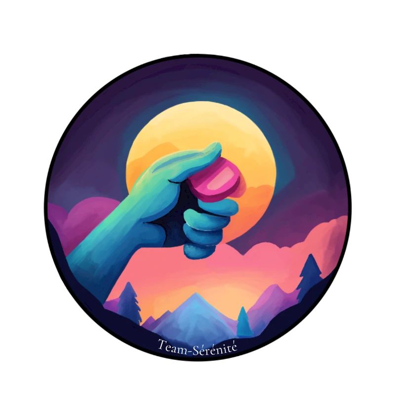 Mano blu che tiene un chip