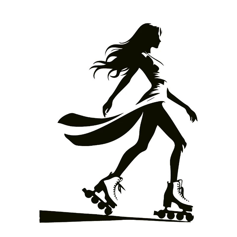 Silhouette élégante de patineur à roues alignées – Inline Skate