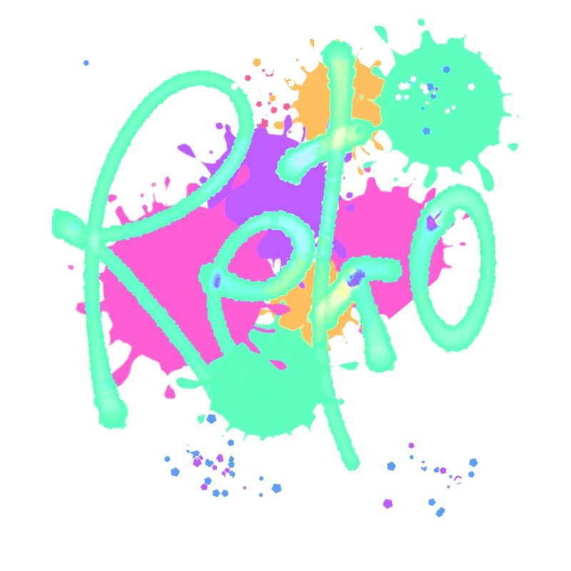 Retro,typo,neon,splash, bunt