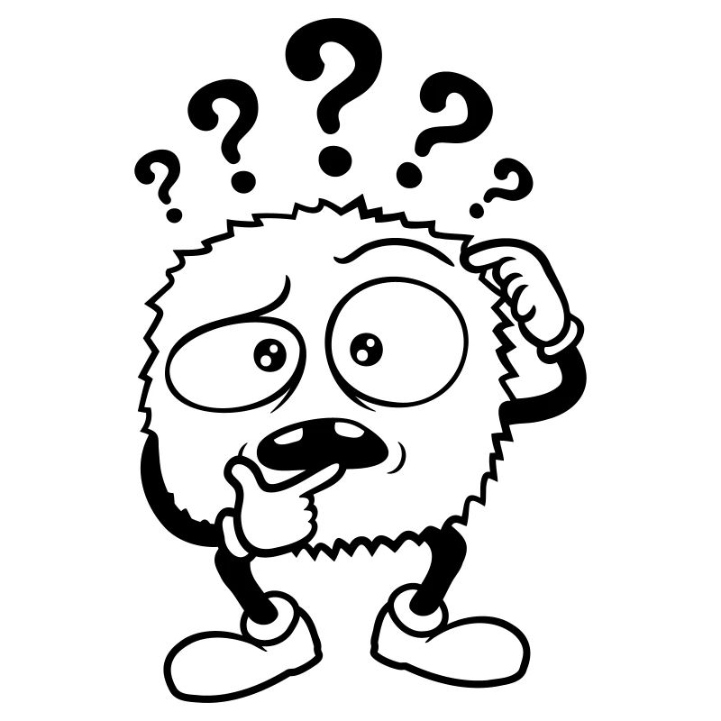 Doubtful question mark skeptical monster