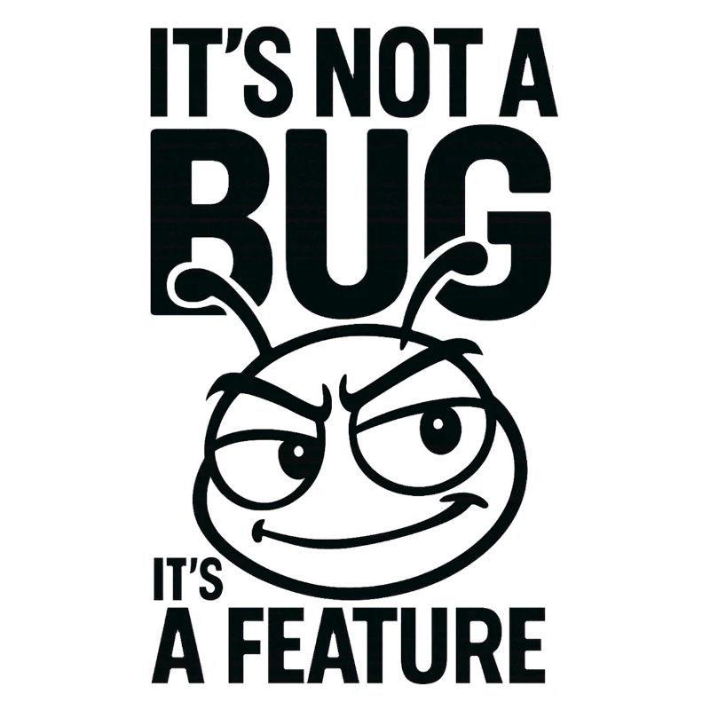 It’s not a bug, it’s a feature Perfekt für Nerds