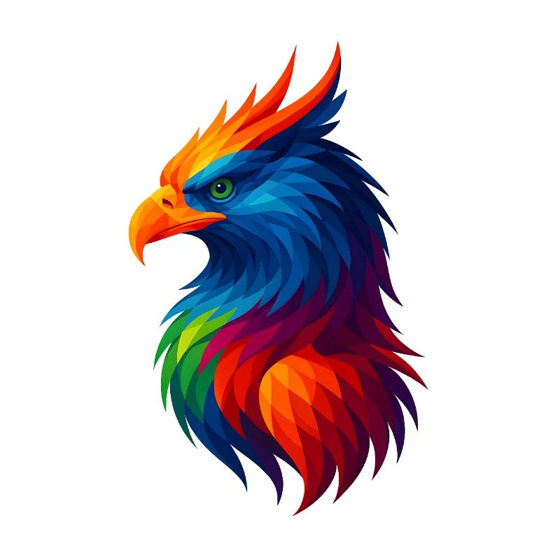 WPAP Style Polygon Animals - Griffin