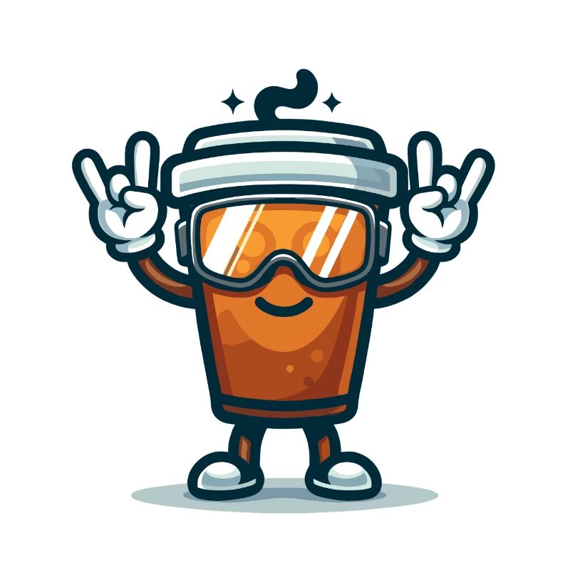 Kaffeebecher mit Skibrille