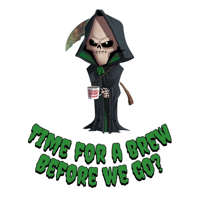 Grim Reaper Coffee Humor Tee