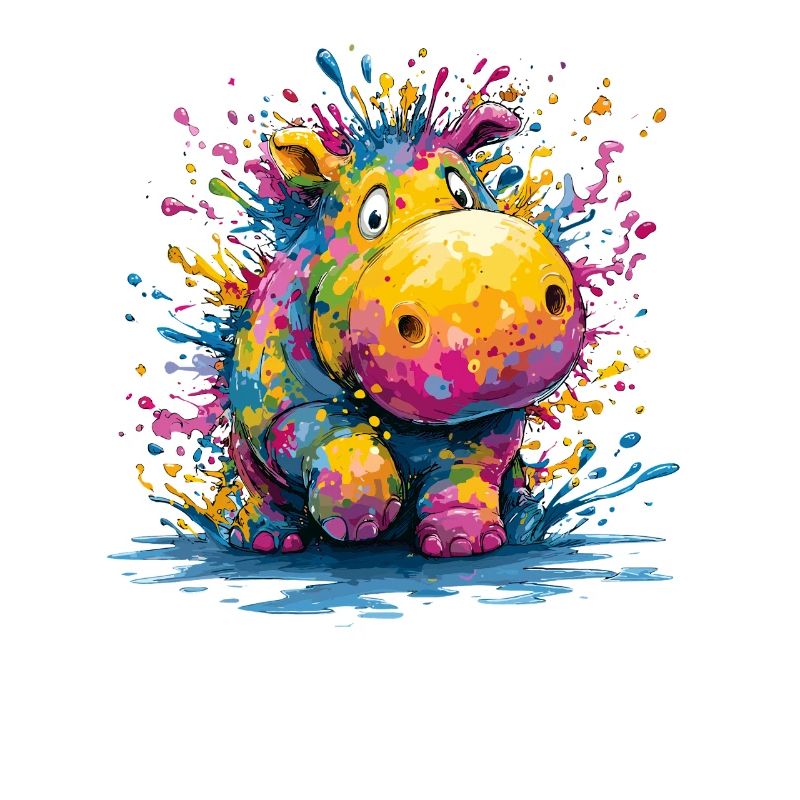 Colorful Drop Hippo Design