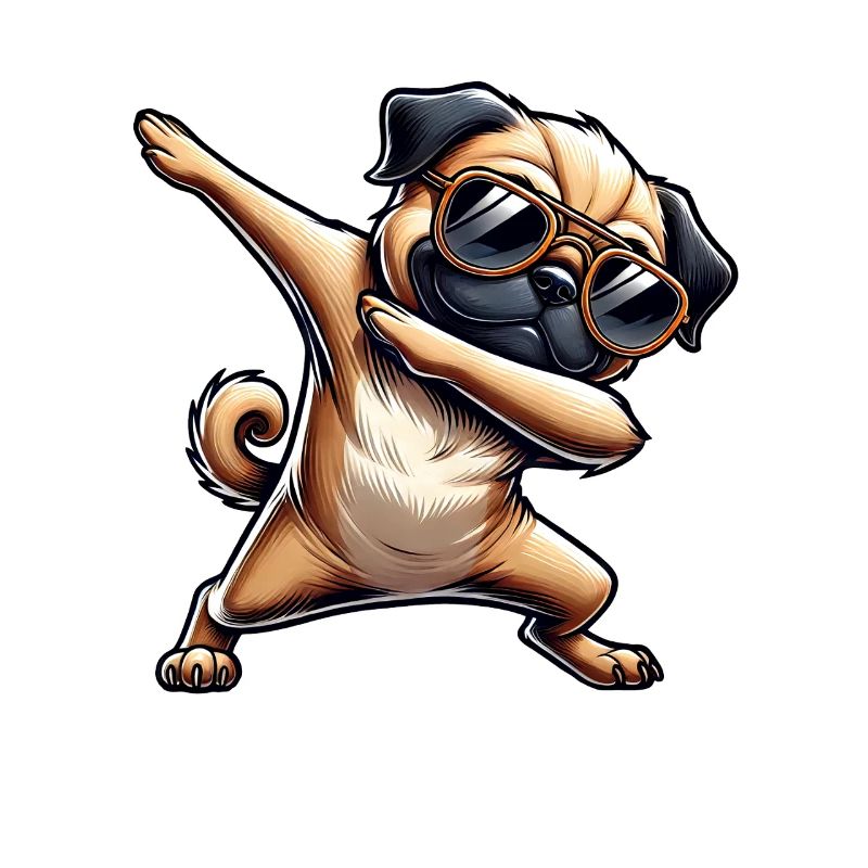Dab-Hund mit Sonnenbrille