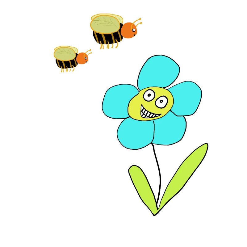 Cheerful Blue Flower Insect Bees