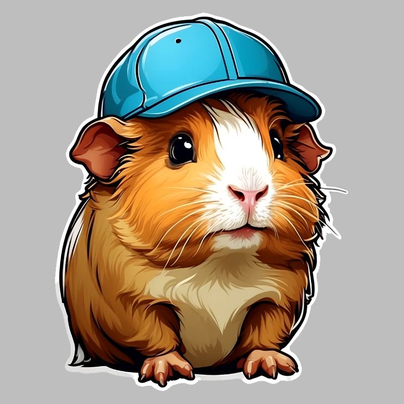 Guinea pig with blue cap