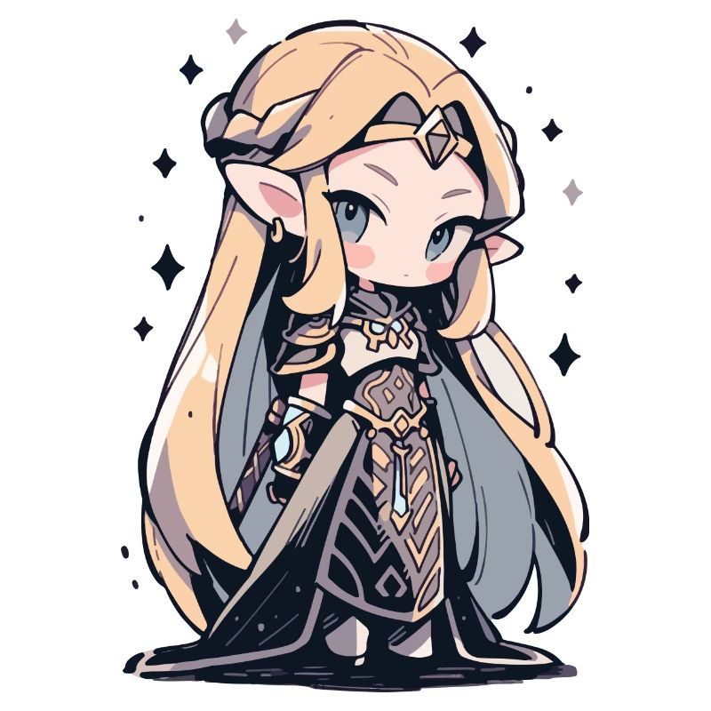 Princesse Chibi mignonne - Conception de conte de fées mignon