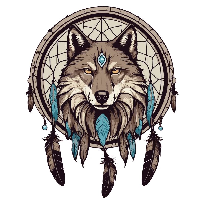 Traumfänger mit Wolf