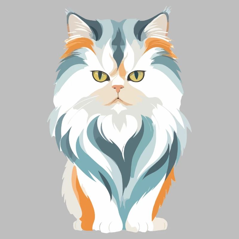 Katze Vektor Kunst mit lebendiger Farbillustration