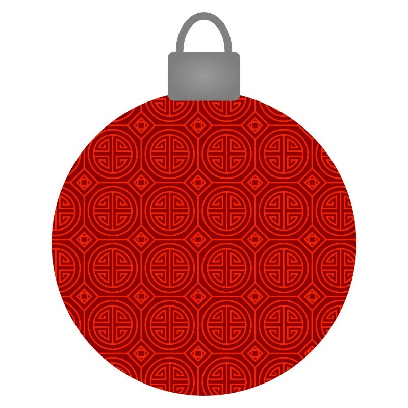 Rotes Rundmuster Weihnachtskugel