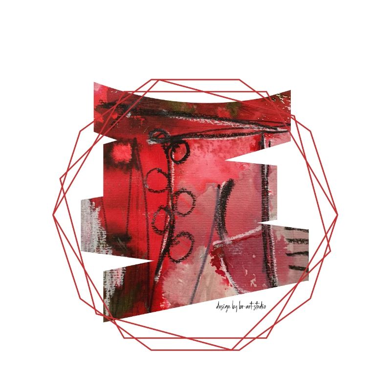Abstrakte Kunst in Rot und Schwarz
