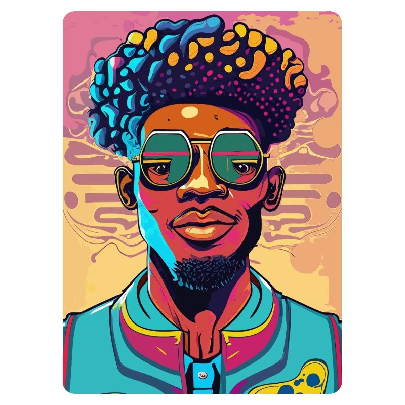 Cooler Afro-Mann mit Brille