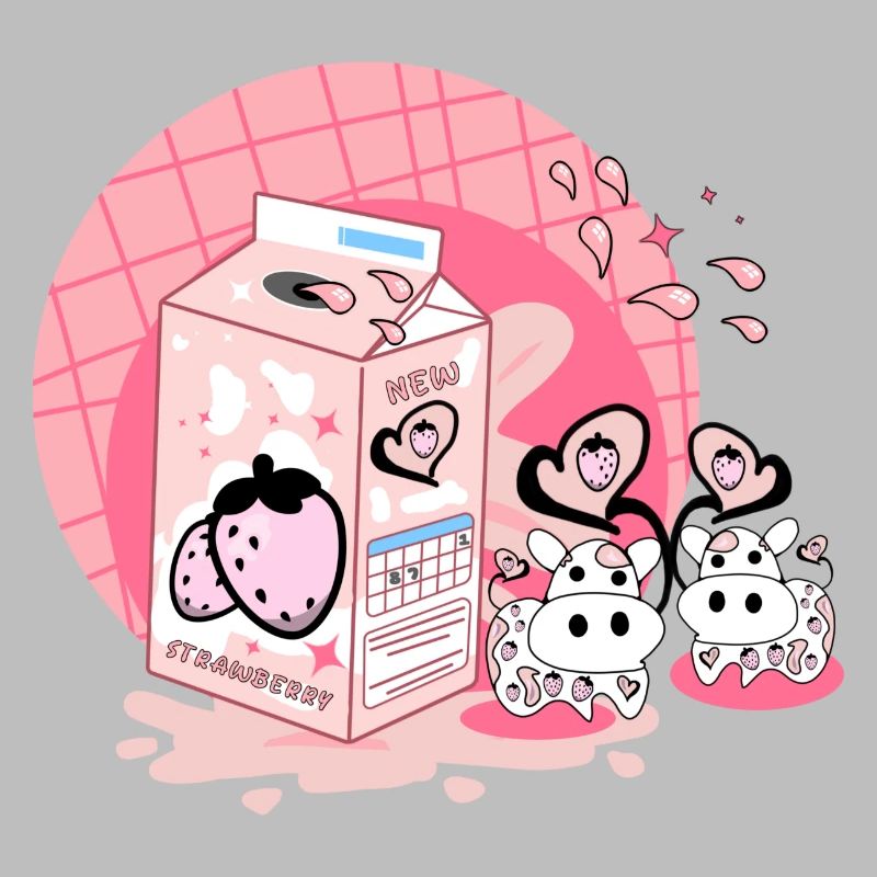 Erdbeer Milchshake Karton rosa