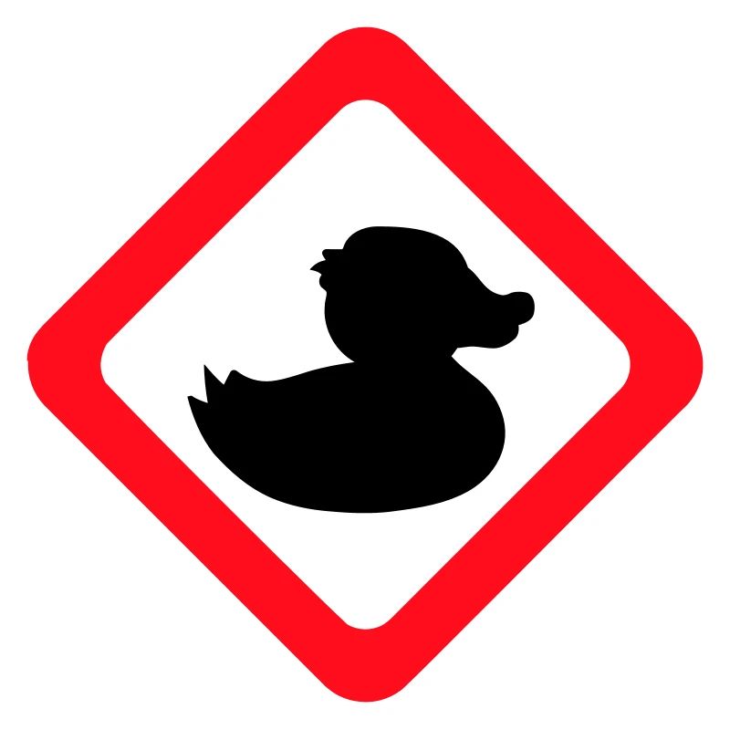 Duck Sign Warning Caution Danger Caution