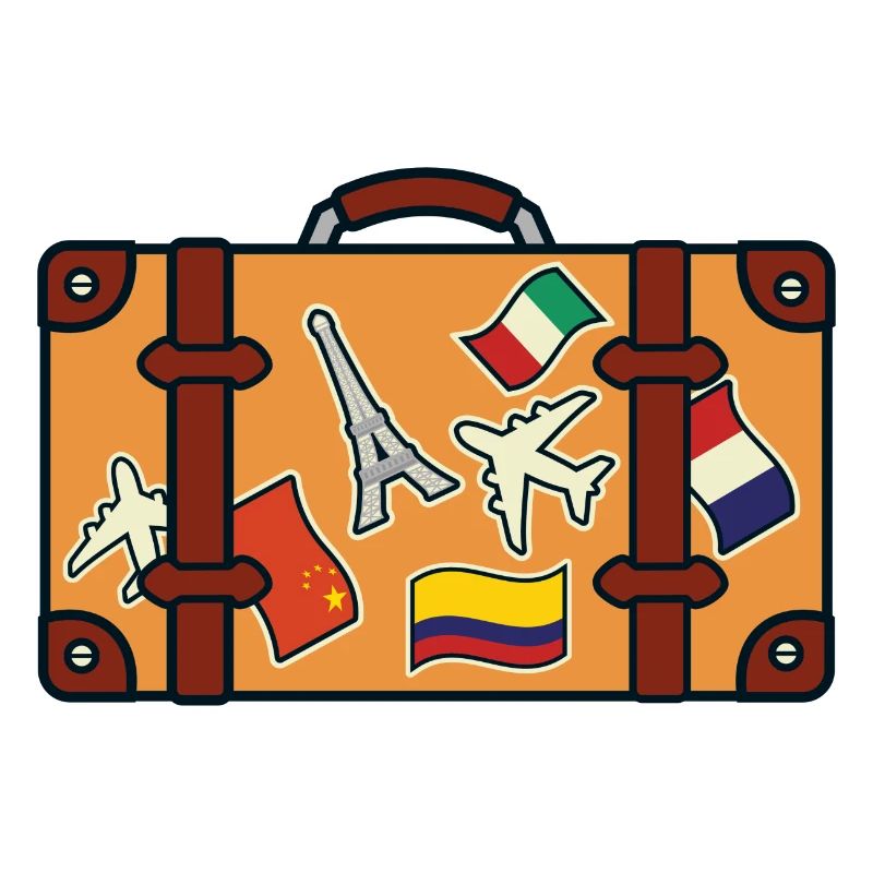 Suitcase with stickers