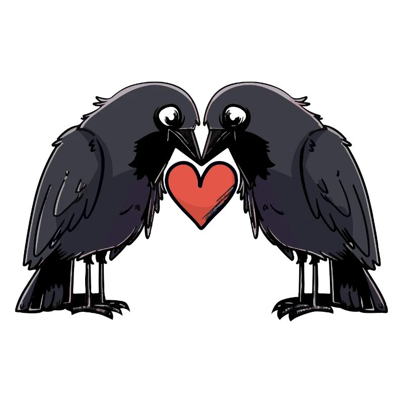 Corbeau Couple Crow e Saint-Valentin