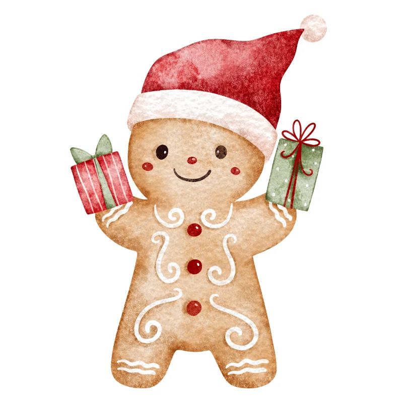 Gingerbread man with gifts