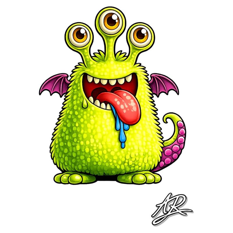Monstre vert à trois yeux