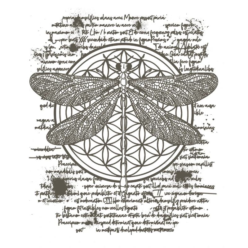 Libellule dans le style de dessin de Leonardo da Vinci Art