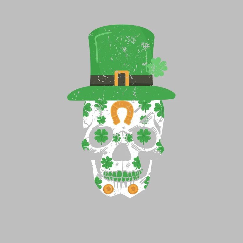 St. Patrick's Day Skull Irish shamrock
