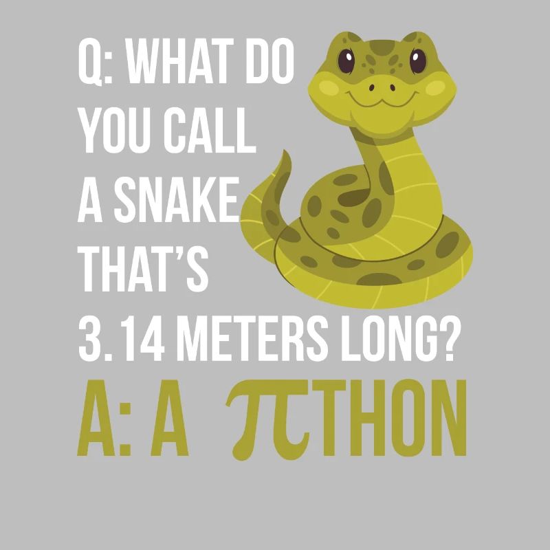 Python Pithon Pie Symbol Drôle de professeur de mathématiques Heureux